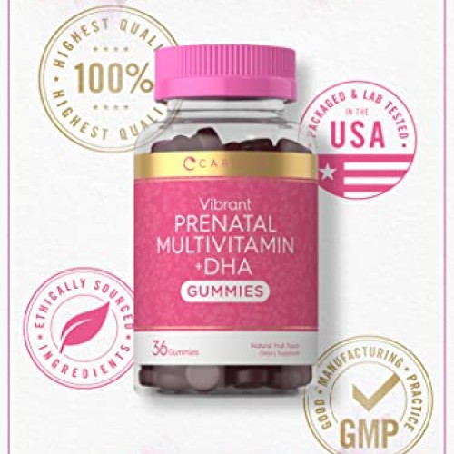 Carlyle Prenatal Vitamin Gummies | 36 Count | with DHA and Folic ...