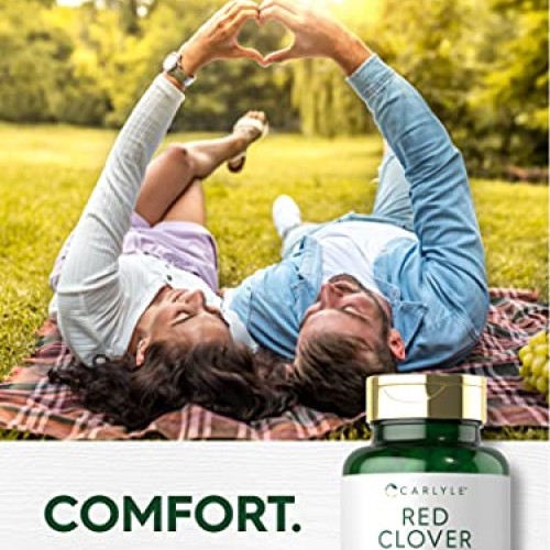 Carlyle Red Clover Capsules 1200mg | 200 Count | Non-GMO, Gluten ...