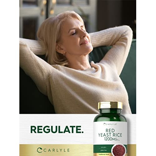 Carlyle Red Yeast Rice 1200 mg | 250 Capsules | Non-GMO, Gluten F...