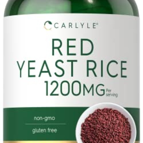 Carlyle Red Yeast Rice 1200 mg | 250 Capsules | Non-GMO, Gluten F...