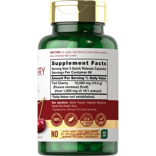 Carlyle Tart Cherry Capsules | 10,500mg | 200 Pills | Max Potency...