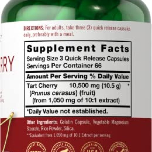Carlyle Tart Cherry Capsules | 10,500mg | 200 Pills | Max Potency...