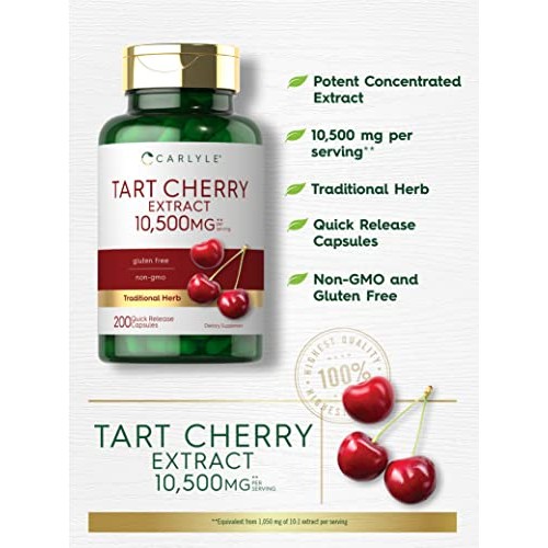 Carlyle Tart Cherry Capsules | 10,500mg | 200 Pills | Max Potency...