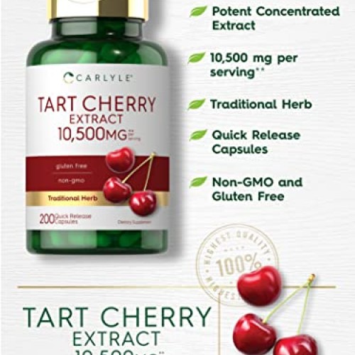 Carlyle Tart Cherry Capsules | 10,500mg | 200 Pills | Max Potency...