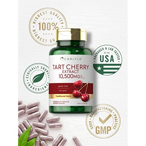 Carlyle Tart Cherry Capsules | 10,500mg | 200 Pills | Max Potency...