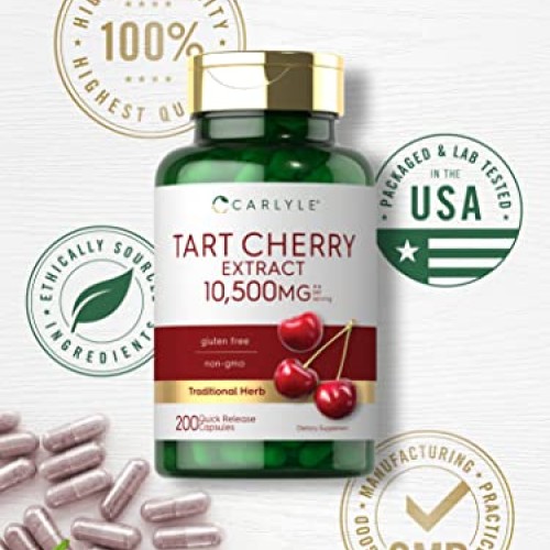 Carlyle Tart Cherry Capsules | 10,500mg | 200 Pills | Max Potency...