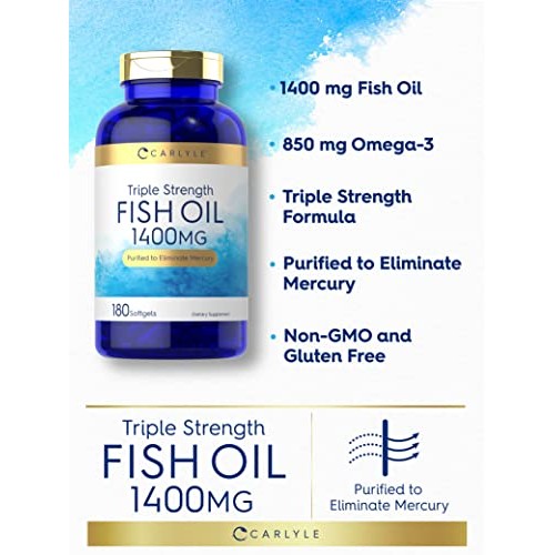 Carlyle Triple Strength Fish Oil | 180 Softgels | Omega 3 Supplem...