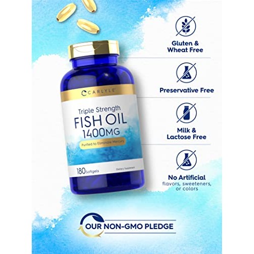 Carlyle Triple Strength Fish Oil | 180 Softgels | Omega 3 Supplem...