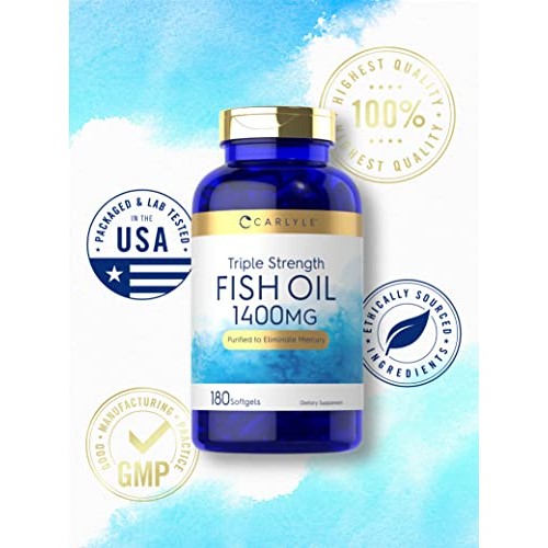 Carlyle Triple Strength Fish Oil | 180 Softgels | Omega 3 Supplem...