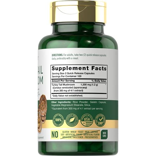 Carlyle Turkey Tail Mushroom Capsules | 1200mg | 200 Count | Non-...