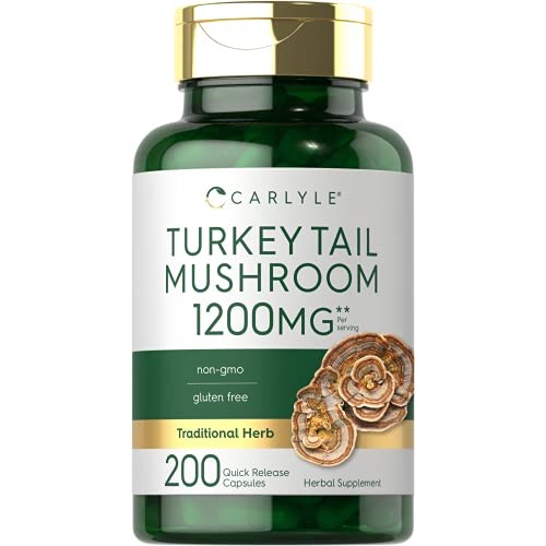 Carlyle Turkey Tail Mushroom Capsules | 1200mg | 200 Count | Non-...