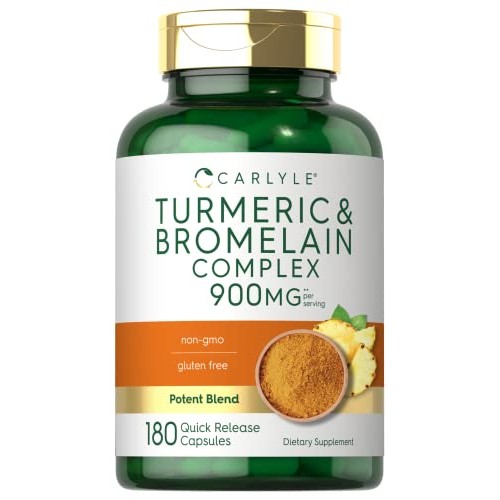 Carlyle Turmeric and Bromelain Supplement 900mg | 180 Capsules | ...