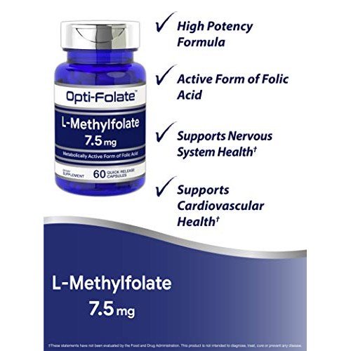 L Methylfolate 7.5 mg | 60 Capsules | Optimized and Activated | N...