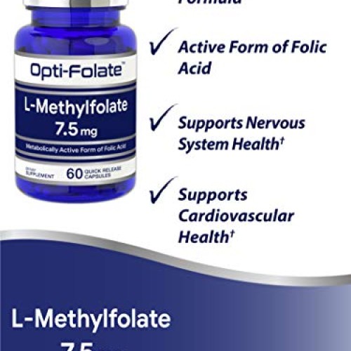 L Methylfolate 7.5 mg | 60 Capsules | Optimized and Activated | N...