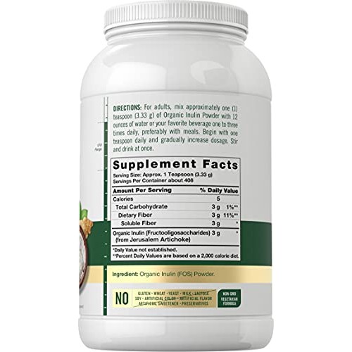 Organic Inulin Powder 48oz | Fiber Supplement | Promotes Probioti...