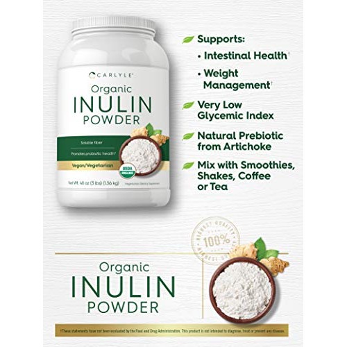 Organic Inulin Powder 48oz | Fiber Supplement | Promotes Probioti...