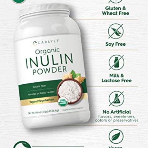 Organic Inulin Powder 48oz | Fiber Supplement | Promotes Probioti...