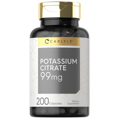Potassium Citrate 99mg | 200 Capsules | Non-GMO and Gluten Free S...