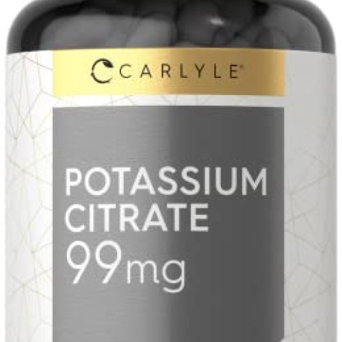 Potassium Citrate 99mg | 200 Capsules | Non-GMO and Gluten Free S...