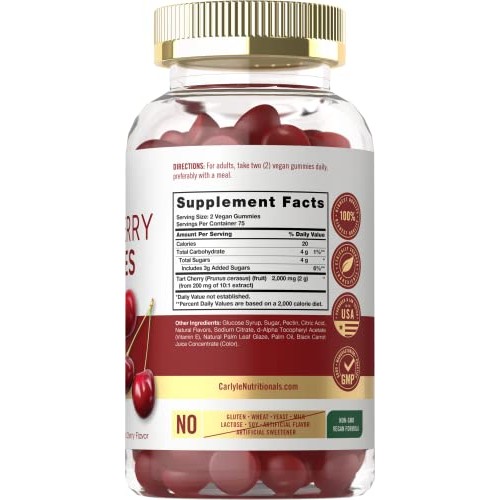 Tart Cherry Gummies | 2000mg | 150 Count | Natural Cherry Flavor ...