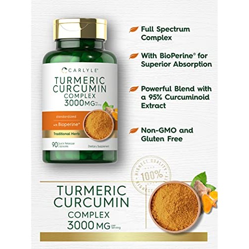 Turmeric Curcumin with Bioperine | 3000 mg | 90 Powder Capsules |...