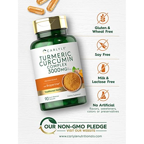 Turmeric Curcumin with Bioperine | 3000 mg | 90 Powder Capsules |...