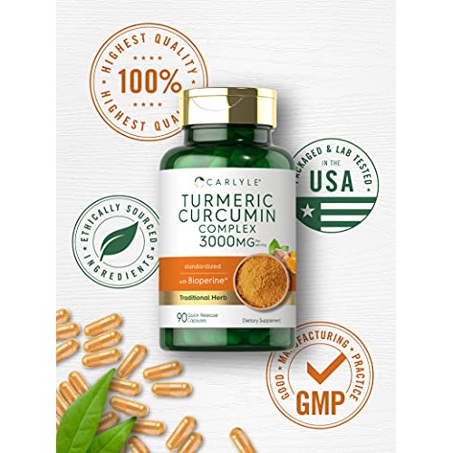 Turmeric Curcumin with Bioperine | 3000 mg | 90 Powder Capsules |...