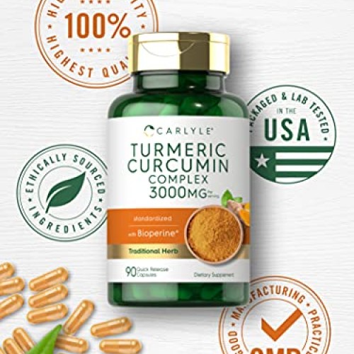 Turmeric Curcumin with Bioperine | 3000 mg | 90 Powder Capsules |...