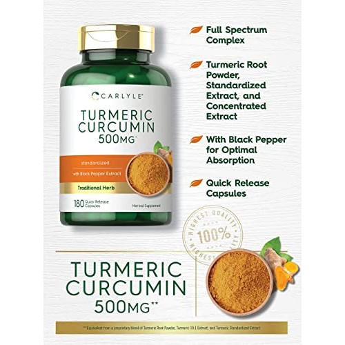Turmeric Curcumin with Bioperine | 500 mg | 180 Powder Capsules |...