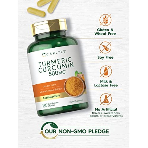 Turmeric Curcumin with Bioperine | 500 mg | 180 Powder Capsules |...