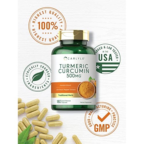 Turmeric Curcumin with Bioperine | 500 mg | 180 Powder Capsules |...