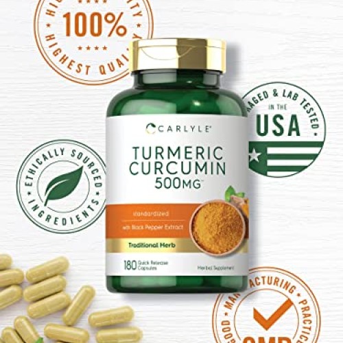 Turmeric Curcumin with Bioperine | 500 mg | 180 Powder Capsules |...