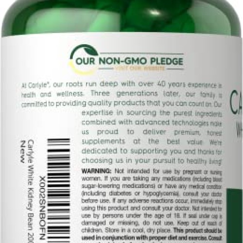 White Kidney Bean Carb Blocker | 6000mg | 200 Count | Non-GMO & G...