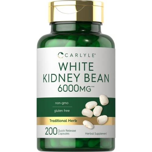 White Kidney Bean Carb Blocker | 6000mg | 200 Count | Non-GMO & G...