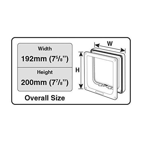 Cat Mate 4 Way Locking Cat Flap with Door Liner, White