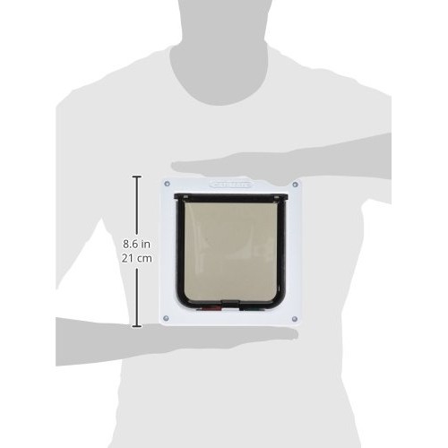 Cat Mate 4 Way Locking Cat Flap with Door Liner, White