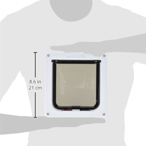Cat Mate 4 Way Locking Cat Flap with Door Liner, White