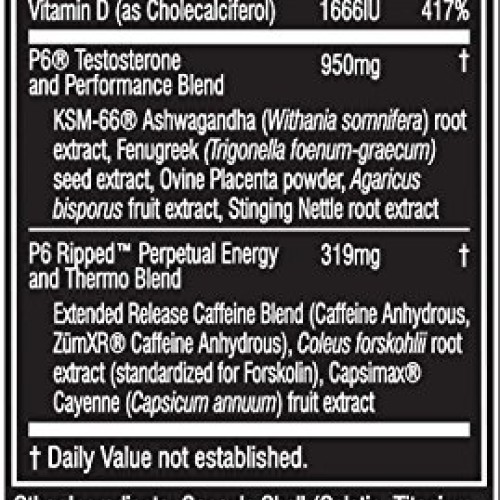Cellucor P6 Ripped T Boost for Men + Thermogenic Wei...