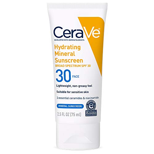 CeraVe 100% Mineral Sunscreen SPF 30 | Face Sunscreen with Zinc O...
