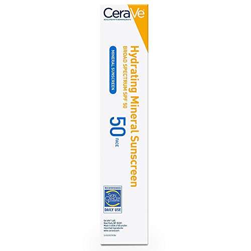 CeraVe 100% Mineral Sunscreen SPF 50 | Face Sunscreen with Zinc O...
