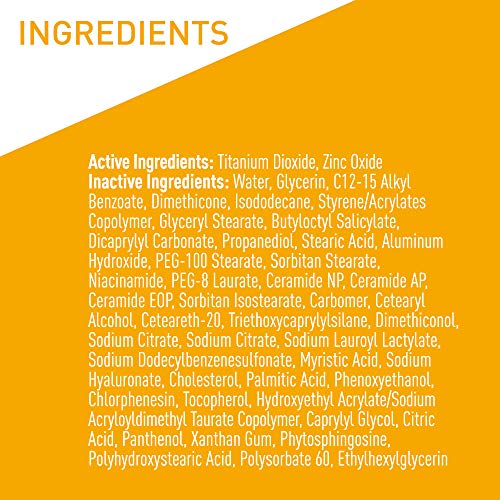 CeraVe 100% Mineral Sunscreen SPF 50 | Face Sunscreen with Zinc O...