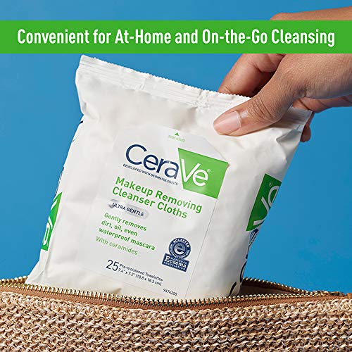 CeraVe Makeup Removing Cleanser Cloths | Makeup Wipes to Remove D...