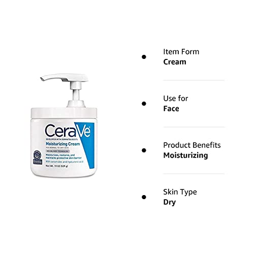CeraVe Moisturizing Cream | Daily Face and Body Moisturizer for D...