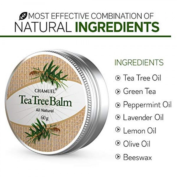 TEA TREE OIL BALM -100% All Natural | Great Cream for Soothing Sk...