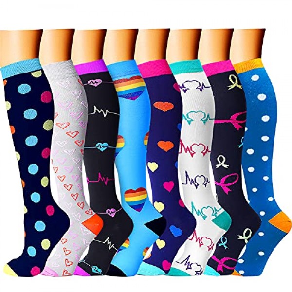 CHARMKING Compression Socks for Women & Men Circulation 15-20 mmH...