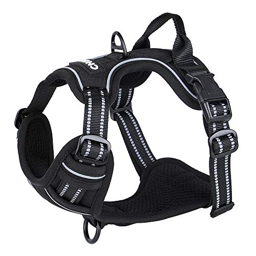 chede No Pull Dog Harness,Reflective Vest Harness with 2 Leash ,A...