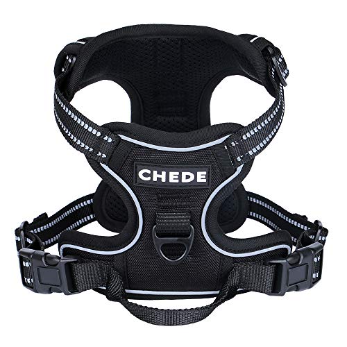chede No Pull Dog Harness,Reflective Vest Harness with 2 Leash ,A...