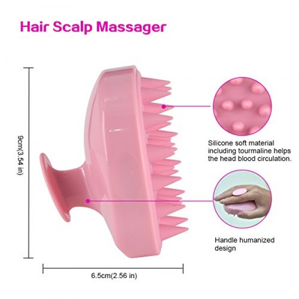 2 Pack Shampoo Brush | Hair Scalp Massager, Chialstar Soft Sili...