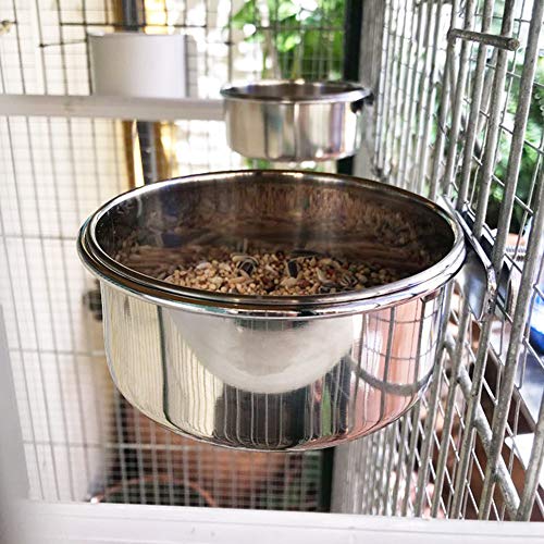 2 Pack Bird Cage Food Water Dispenser Parrot Food Dish Bird Feede...