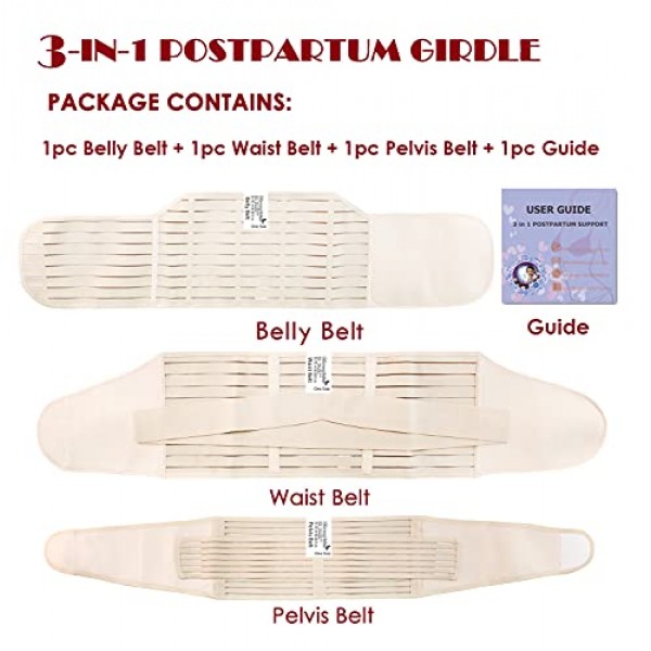 3 in 1 Postpartum Support Recovery Belly Wrap Waist/Pelvis Belt B...